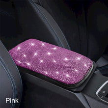 Load image into Gallery viewer, Car Armrest Cover Rhinestone Bling Auto Center Console Protective Cushion Pad For Car Interior Accessories Women Girl
