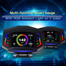 Load image into Gallery viewer, Car OBD2 Smart HUD Head Up Display With Ambient Light Slope Meter Air/Oil Temp Smart Gauge GPS Speed Driving Distance