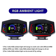 Load image into Gallery viewer, Car OBD2 Smart HUD Head Up Display With Ambient Light Slope Meter Air/Oil Temp Smart Gauge GPS Speed Driving Distance