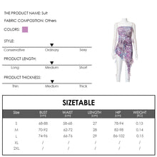 Load image into Gallery viewer, Printed Irregular Sleeveless Off Shoulder Tube Top Vest + Low Waist Hip Skirt Two-piece Suit