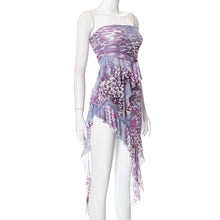 Load image into Gallery viewer, Printed Irregular Sleeveless Off Shoulder Tube Top Vest + Low Waist Hip Skirt Two-piece Suit