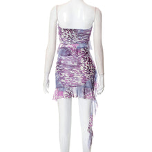 Load image into Gallery viewer, Printed Irregular Sleeveless Off Shoulder Tube Top Vest + Low Waist Hip Skirt Two-piece Suit