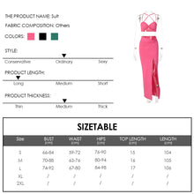 Load image into Gallery viewer, Open Back Off Shoulder Lowcut Hollow Sexy Strap Tube Top + Slim Slit Long Skirt Set