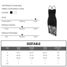 Load image into Gallery viewer, Sexy Stitching Lace Dress Autumn Lace-up Backless Off Shoulder Elegant Hip Skirt Lowcut Short Dress