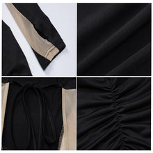 Load image into Gallery viewer, Summer Sexy Mesh Stitching Stand Collar Off-shoulder Waist Hollow Slim Fit Pleated Long-sleeved Hip Skirt Dress