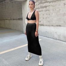 Load image into Gallery viewer, Sexy Women Two-piece V-neck Lowcut Backless Off Shoulder Vest Tube Top Slim Fit Wrap Hip Skirt Long Dress Suit
