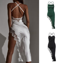 Load image into Gallery viewer, Sexy Off Shoulder Open Back Women Summer Fashion Slim Lace-trim Wrap Skirt Slip Dress