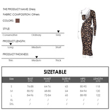 Load image into Gallery viewer, Leopard Printed One Shoulder Halterneck Sexy Dew Waist Cutout Slim Fit Women Wrap Dress