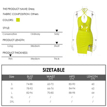 Load image into Gallery viewer, Fashionable Sexy V-neck Backless Lace-up Slit Dress Waist Hollow Halterneck Off Shoulder Short Dress