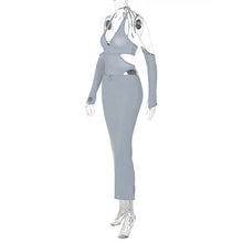 Load image into Gallery viewer, Off Shoulder Sexy Backless Waist-in Hollow Bodysuit Slim Fit Wrap Skirt Halterneck Solid Color Suit