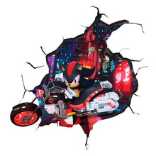 Load image into Gallery viewer, Cartoon Sonic 3D Wall Sticker Kawaii Creative Animation Game Peripheral Wallpaper Bedroom PVC Broken Wall Graffiti Decoration