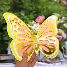 Load image into Gallery viewer, 3D Four-Layer Hollow Butterfly Wall Sticker Wedding Decoration Festival Home Decor Wallpaper Pearl Paper Butterflies Stickers
