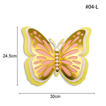 Load image into Gallery viewer, 3D Four-Layer Hollow Butterfly Wall Sticker Wedding Decoration Festival Home Decor Wallpaper Pearl Paper Butterflies Stickers