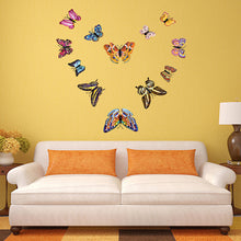 Load image into Gallery viewer, 12Pcs Luminous Double Layer 3D Butterfly Wall Stickers Home Room Decor Butterflies For Wedding Decoration Magnet Fridge Decals