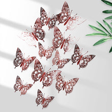Load image into Gallery viewer, 12Pcs 3D Hollow Butterfly Wall Sticker For Home Decoration DIY Wall Stickers For Kids Rooms Party Wedding Decor Butterfly Fridge