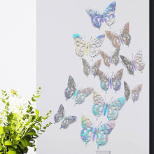 Load image into Gallery viewer, 12Pcs 3D Hollow Butterfly Wall Sticker For Home Decoration DIY Wall Stickers For Kids Rooms Party Wedding Decor Butterfly Fridge