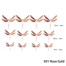 Load image into Gallery viewer, 12Pcs 3D Hollow Dragonfly Wall Sticker For Home Decoration DIY Wall Stickers For Kids Rooms Party Wedding Decor