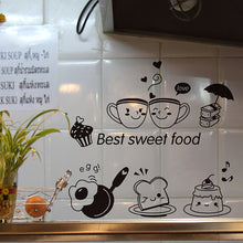 Load image into Gallery viewer, Kitchen Wall Stickers Coffee Sweet Food DIY Wall Art Decal Decoration Oven Dining Hall Wallpapers PVC Wall Decals/Adhesive
