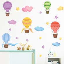 Load image into Gallery viewer, Cartoon Hot Air Balloon Wall Stickers Wall Decals Baby Nursery Home Decoration Kids Room Living Room Bedroom Home Decor Balloon Stickers