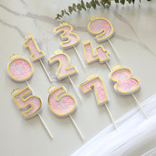 Load image into Gallery viewer, Happy birthday Number 0-9 Acrylic Cake Topper Resuable Topper Cupcake Dessert Party Decor Supplies