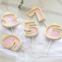 Load image into Gallery viewer, Happy birthday Number 0-9 Acrylic Cake Topper Resuable Topper Cupcake Dessert Party Decor Supplies