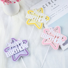 Load image into Gallery viewer, Multilayer Star Happy Birthday Cake Topper Cute Kids Cake Decor Party Decoration Supplies Cupcake Dessert Toppers Decor