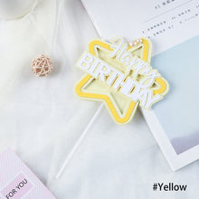 Load image into Gallery viewer, Multilayer Star Happy Birthday Cake Topper Cute Kids Cake Decor Party Decoration Supplies Cupcake Dessert Toppers Decor