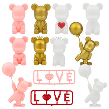 Load image into Gallery viewer, Love Bear Cake Topper Decoration INS Romantic Confession Bear Cute Violent Bear Birthday Backing Cake Decoration