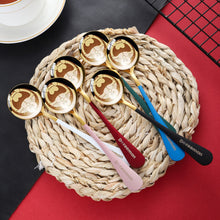 Load image into Gallery viewer, Gold Dinnerware Salad Spoon Soup Ladle 304 Stainless Steel Cutlery Serving Tea Spoons Colorful Round Head Spoon Coffee Mixing Spoon Kitchen Accessories