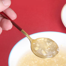 Load image into Gallery viewer, Gold Dinnerware Salad Spoon Soup Ladle 304 Stainless Steel Cutlery Serving Tea Spoons Colorful Round Head Spoon Coffee Mixing Spoon Kitchen Accessories