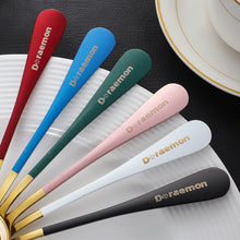 Load image into Gallery viewer, Gold Dinnerware Salad Spoon Soup Ladle 304 Stainless Steel Cutlery Serving Tea Spoons Colorful Round Head Spoon Coffee Mixing Spoon Kitchen Accessories