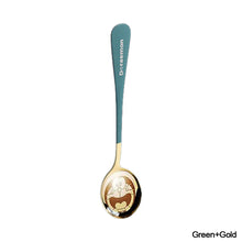 Load image into Gallery viewer, Gold Dinnerware Salad Spoon Soup Ladle 304 Stainless Steel Cutlery Serving Tea Spoons Colorful Round Head Spoon Coffee Mixing Spoon Kitchen Accessories