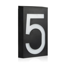 Load image into Gallery viewer, Solar Powered LED Light 0-9 House Door Number Outdoor Address Sign Plate Street Doorplate Wall Lamp Digital Flat Number
