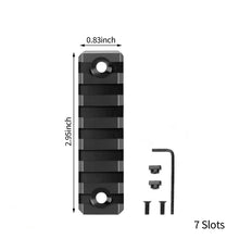 Load image into Gallery viewer, 5 7 9 11 13 Slots Mlok Side Rail System M-lok Picatinny Rail Tactical 21mm Rifle Scope Mount Aluminum Rails Section Adapter