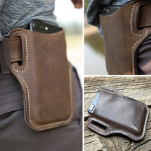 Load image into Gallery viewer, Men Travel Camping Bags Phone Case Holster Cellphone Loop Holster Belt Waist Bag Props Leather Purse Phone Wallet Running Pouch