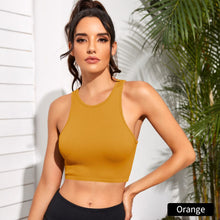 Load image into Gallery viewer, Women Yoga Vest Gym Sports Crop Tops Rib-Knit Fitness Running Vest Workout Bra Tank Top Female Without Pad