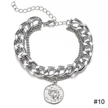 Load image into Gallery viewer, Personalized Retro Thick Chain Bracelet Anklet Set Alloy Multilayer Bracelet Anklet Jewelry Accessories for Women