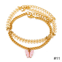 Load image into Gallery viewer, Personalized Retro Thick Chain Bracelet Anklet Set Alloy Multilayer Bracelet Anklet Jewelry Accessories for Women