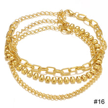 Load image into Gallery viewer, Personalized Retro Thick Chain Bracelet Anklet Set Alloy Multilayer Bracelet Anklet Jewelry Accessories for Women