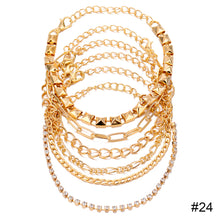 Load image into Gallery viewer, Personalized Retro Thick Chain Bracelet Anklet Set Alloy Multilayer Bracelet Anklet Jewelry Accessories for Women
