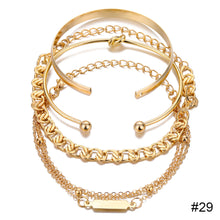 Load image into Gallery viewer, Personalized Retro Thick Chain Bracelet Anklet Set Alloy Multilayer Bracelet Anklet Jewelry Accessories for Women