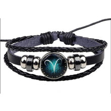 Load image into Gallery viewer, Twelve Luminous Constellation Bracelet Alloy Multilayer Braided Punk Bracelet Jewelry Accessories for Women Men