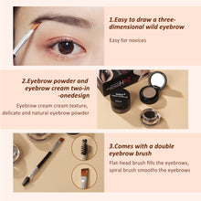 Load image into Gallery viewer, Eyebrow Cream Eyebrow Powder 2 in 1 Easy-color Waterproof Sweat-proof Eyebrow Balm Long-lasting Eyebrow Cream Cosmetics