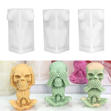 Load image into Gallery viewer, Cute Skull Silicone Candle Mold DIY Halloween Aromatic Candle Craft Making Resin Soap Mold Christmas Gift Home Decor