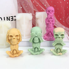 Load image into Gallery viewer, Cute Skull Silicone Candle Mold DIY Halloween Aromatic Candle Craft Making Resin Soap Mold Christmas Gift Home Decor