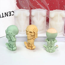 Load image into Gallery viewer, Cute Skull Silicone Candle Mold DIY Halloween Aromatic Candle Craft Making Resin Soap Mold Christmas Gift Home Decor