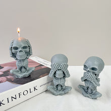 Load image into Gallery viewer, Cute Skull Silicone Candle Mold DIY Halloween Aromatic Candle Craft Making Resin Soap Mold Christmas Gift Home Decor