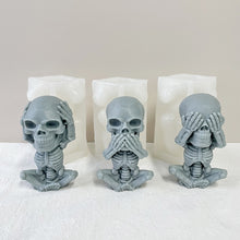 Load image into Gallery viewer, Cute Skull Silicone Candle Mold DIY Halloween Aromatic Candle Craft Making Resin Soap Mold Christmas Gift Home Decor