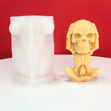 Load image into Gallery viewer, Cute Skull Silicone Candle Mold DIY Halloween Aromatic Candle Craft Making Resin Soap Mold Christmas Gift Home Decor