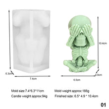 Load image into Gallery viewer, Cute Skull Silicone Candle Mold DIY Halloween Aromatic Candle Craft Making Resin Soap Mold Christmas Gift Home Decor